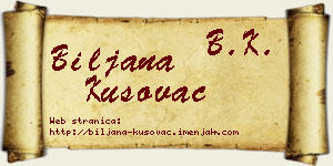 Biljana Kusovac vizit kartica
